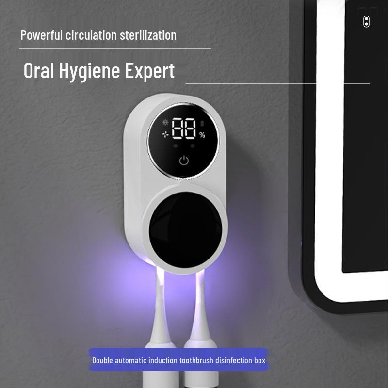 Smart Wall-Mount Electric Toothbrush Holder with UV Sterilizer and Air Dryer