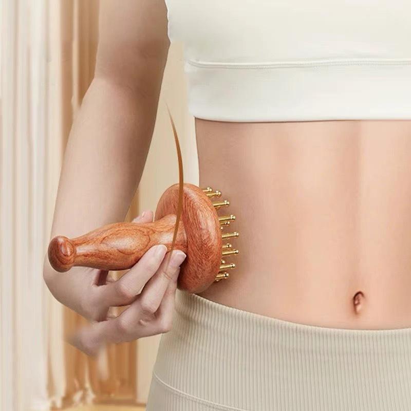 Tragbares Messing Holz Gua Sha Massagegerät Kopf Hals Bein Körper Meridian Massagegerät Lymphatisches Muskel Relief Schmerz Tiefengewebe Massage