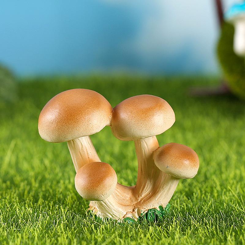 Simulation Mushroom Miniatures Fairy Garden Moss Terrarium Resin Crafts Decorations Garden Artificial Bonsai Landscape Ornaments
