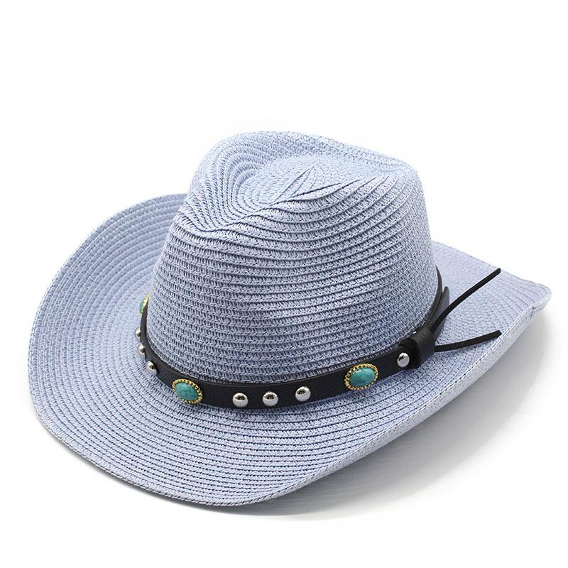 Men'S And Women'S Spring And Summer Straw Hats British Western Cowboy Jazz Hats Panama Hats Straw Hats