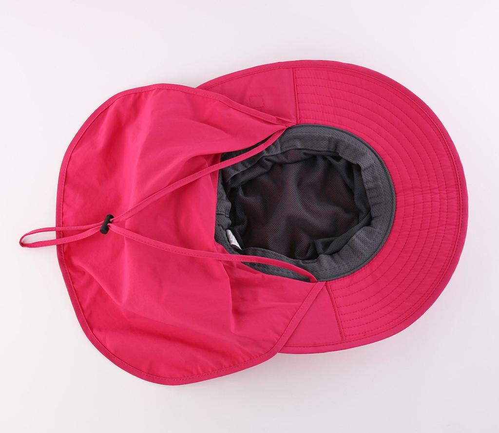 Outdoor Mesh Safari Hat with Wide Sun Farm Work UV Fishing Rose Red [Connectyle] Women's UPF50+ Brim, Protection, Hat, Protection, Gardening, Hat,