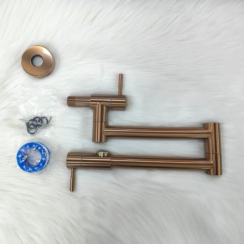 Handun Rose Gold Universal Wall-Mounted Kitchen Faucet