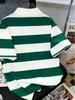 Boys' Casual Preppy Style Classic Everyday Versatile Color-blocked Striped Collar Short-sleeved Polo Shirt for Spring and Summer