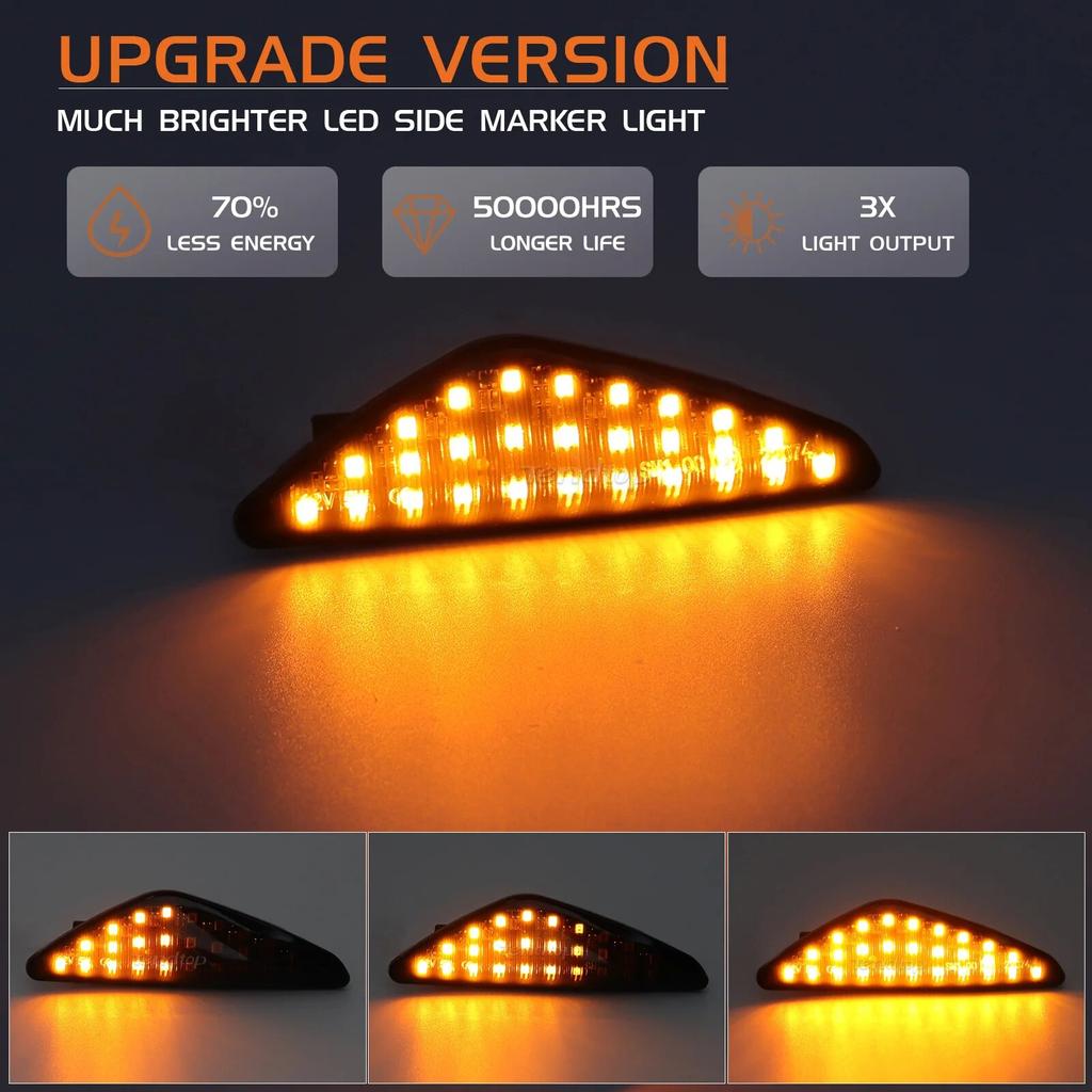 2PCS LED Dynamic Flowing LED Side Marker Turn Signal Lights  For BMW X5 E70 X6 E71 E72 X3 F25