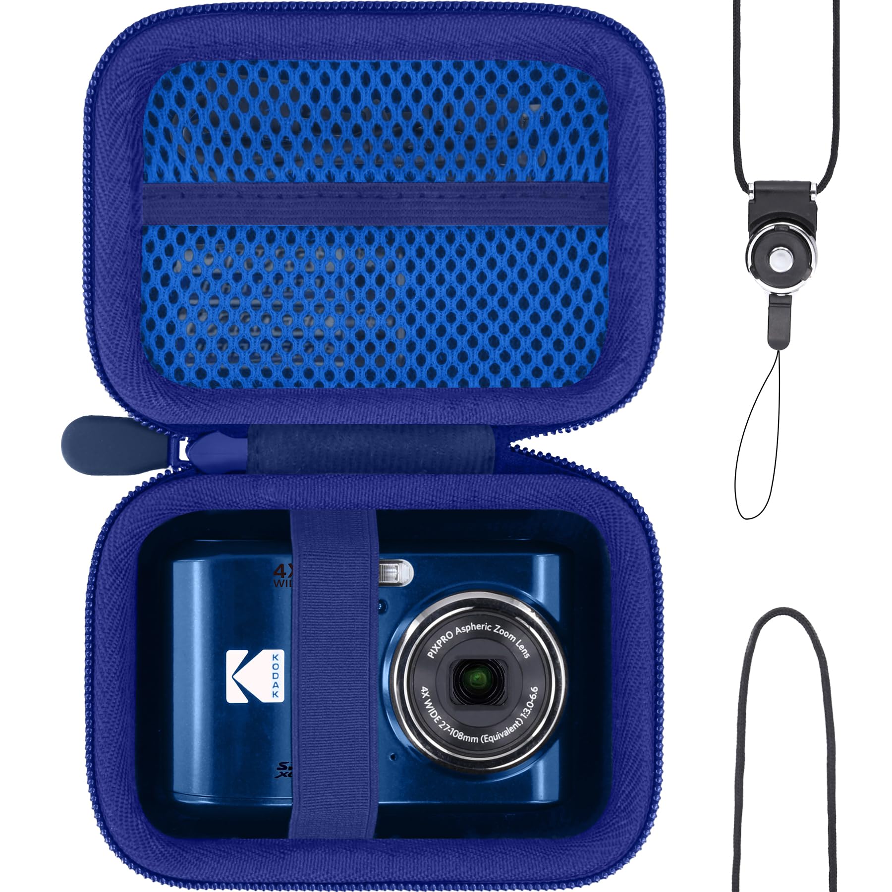 

Neck Kodak PIXPRO Zoom FriendlyZoom Digital Camera Storage Blue Khanka [Bonus Strap] FZ55/FZ45 Case, (Case Only) -
