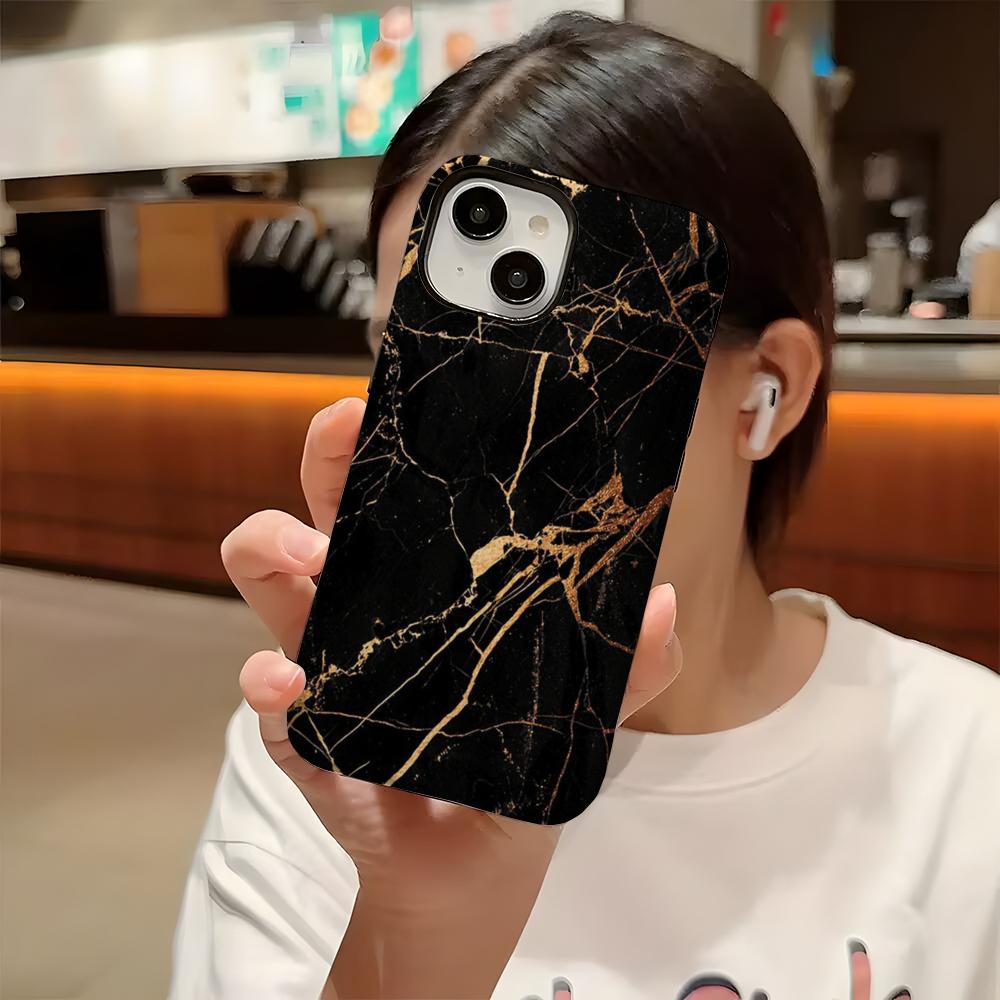 Marmor Muster Handy Hülle Hartes PC Für IPhone 16 Pro Max 16 15 14 Plus 13 12 11 Zwei-in-eins Glänzend HD Abdeckung