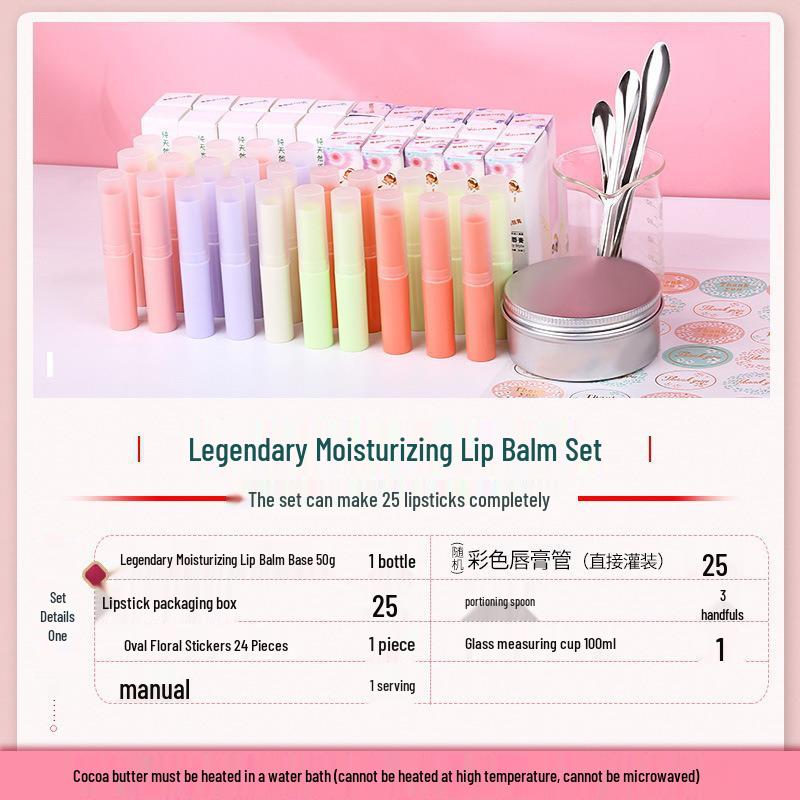 Kit de Rouge à Lèvres DIY: Beurre de Cacao, Colorants, Ensemble d'Outils et de Moules