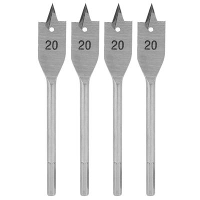 4Pcs Flat Wood Drill Bits Replacement High Carbon Steel Woodworking Drilling Tool Set 20mm