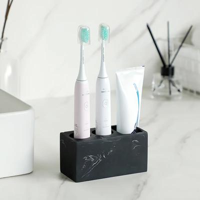 Elektrischer Zahnbürstenhalter Schwarz Badezimmer Organizer Zahnbürstenhalter Zahnbürste Badezimmerwerkzeug Zahnpasta Aufbewahrungsregal Weiß