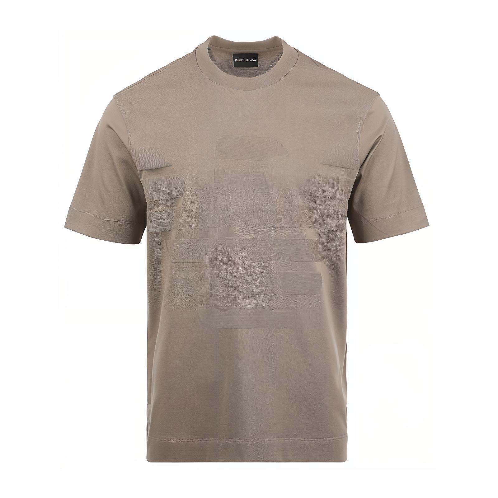 

Emporio Armani Ss25 Eagle Pattern Printed Short Sleeve T-Shirt Men tops Light-Brown EM000943-AF10762-F6085 M
