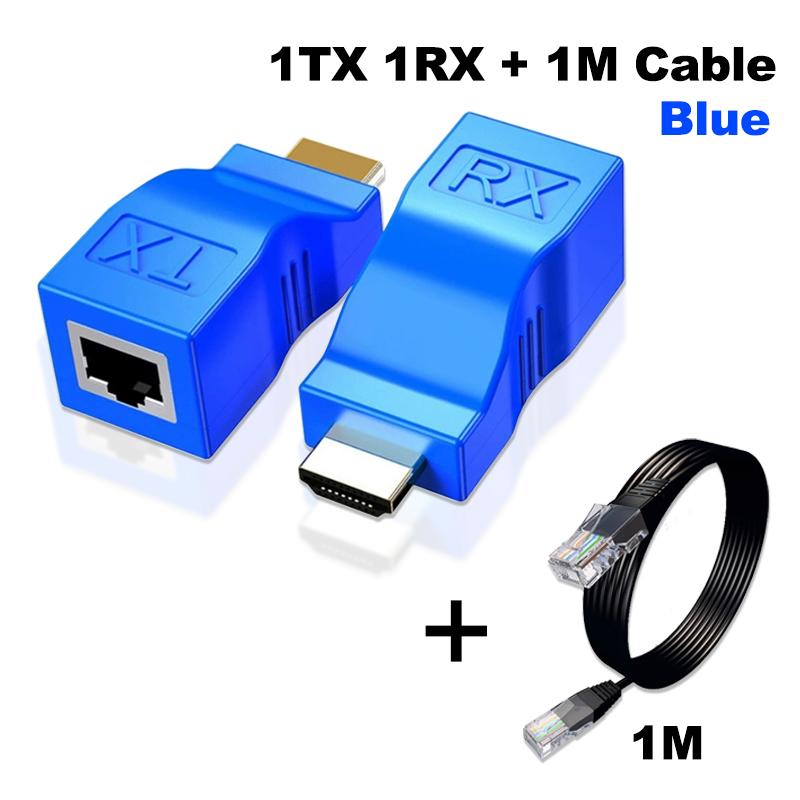 4K HDMI-kompatibler Extender RJ45-Ports Bis zu 30m Über CAT6 5E Netzwerk Ethernet LAN TX RX Adapterkabel HDTV zu RJ45 für DVD PS4