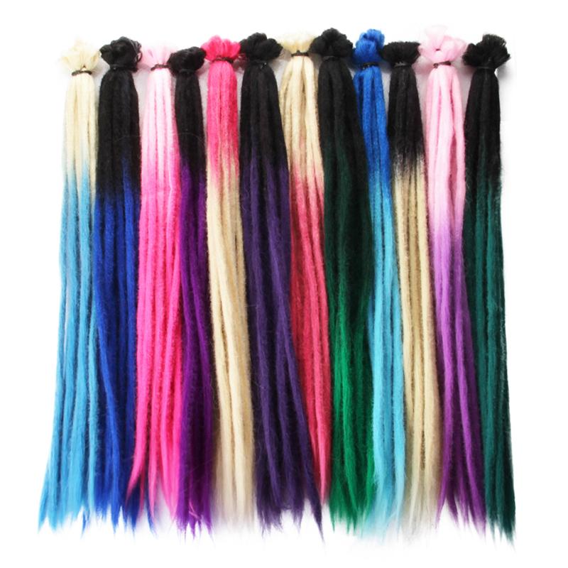 100 % handgefertigte Dreadlocks-Erweiterungen, modisches Reggae-Haar, 50,8 cm, weich gehäkelte Dreadlock-Zöpfe, Ombre-Farbe, 5 Stück/Lot