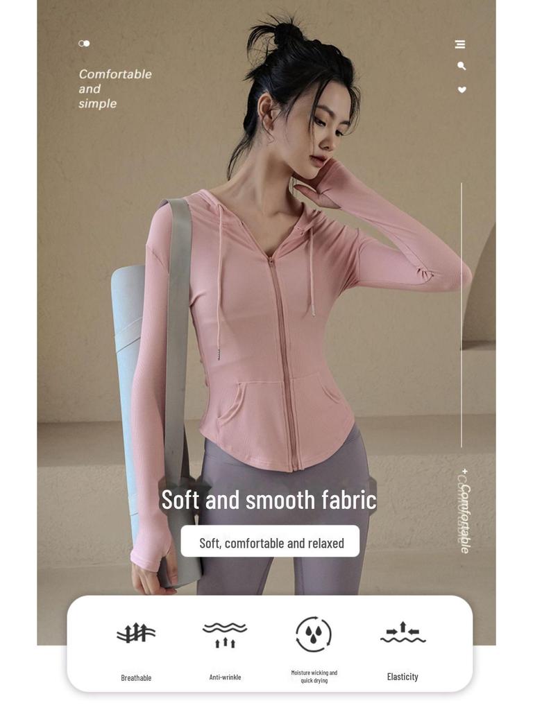 Plus Size Women's Quick-Drying Yoga Jacket - Flesh-Covering, Long-Sleeved Sportswear for Spring and Summer Running & Fitness