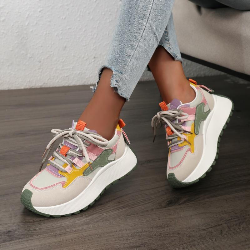 Fashion 2025 New Women Chunky Sneakers  Multi-Design Mixed Color Daily Wear Shoes Women Summer Breathable Sports Casual Sneakers Women