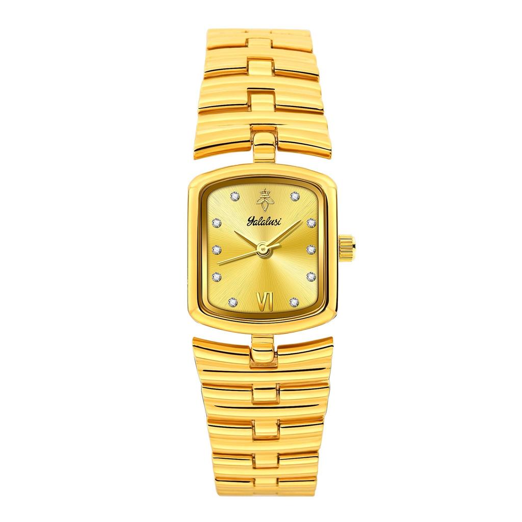 Luxury Ladies Fashion Quartz Watch Simple Scale Square Dial Gold Plated Women Watches Business Stainless Steel Clock