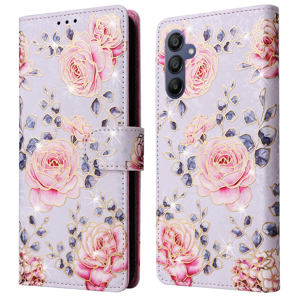 For Samsung Galaxy A16 5G/A16 4G Case RFID Blocking Flower Leather Phone Cover