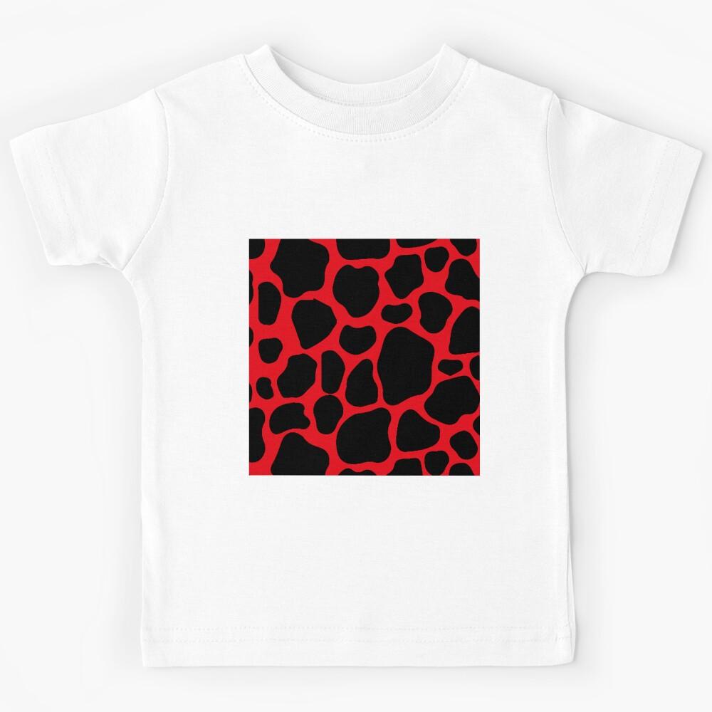 Red Black Dalmatian Pattern Design Collection Kids T-Shirt 100