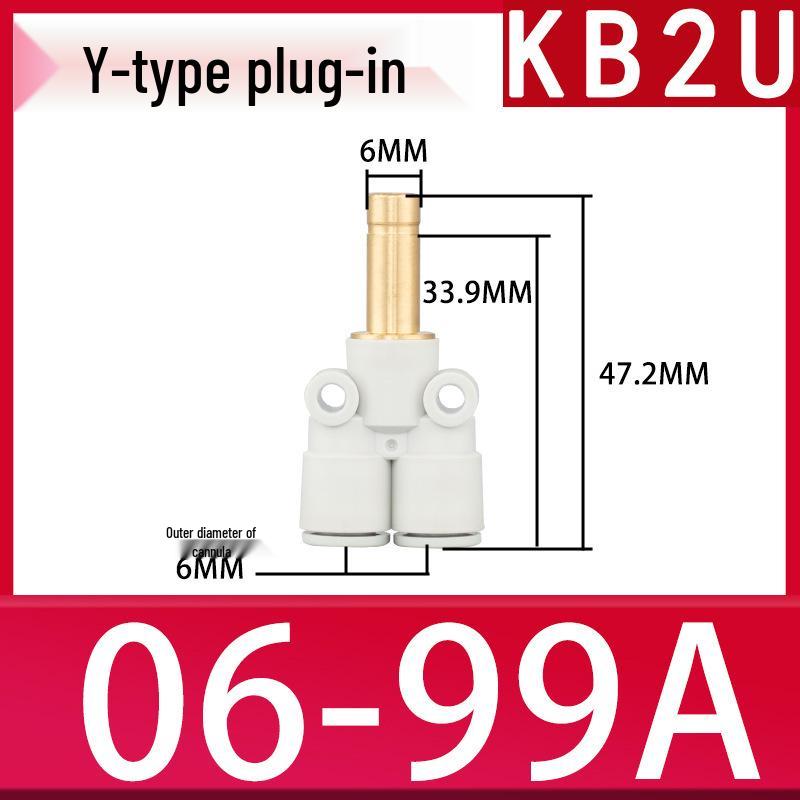 SMC Push-in Y Pneumatic Air Tube Fitting (White) KB2U04-99A, KB2X04-06A/08-10.