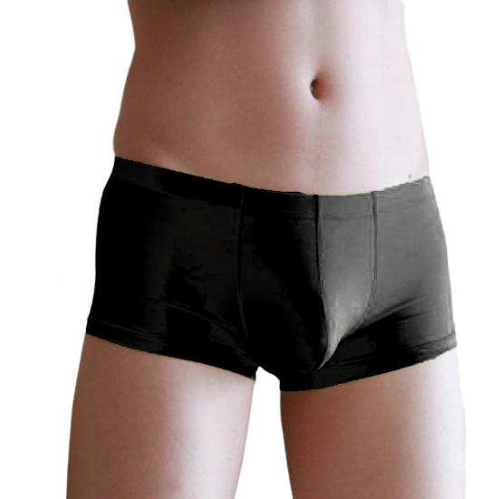 Men Ice Silk Shorts Briefs Transparent See-through Underwear Mid-rise Sexy Elastic Soft Underpants Panties