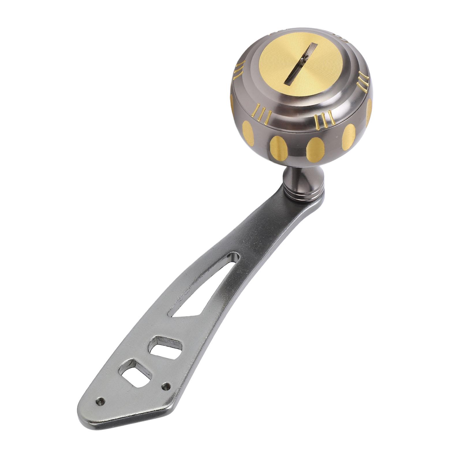 

Fishing Reel Handle Metal Power Handle Knob Grip Replacement with Assembly Parts for Baitcasting Drum ReelGold Gray золотой