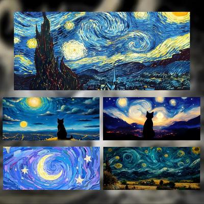 Klassische Schöne Kunst Vvan Gogh Mauspads Groß Dicke Schreibtischunterlage Genähte Kanten Gaming-Mauspad Für PC