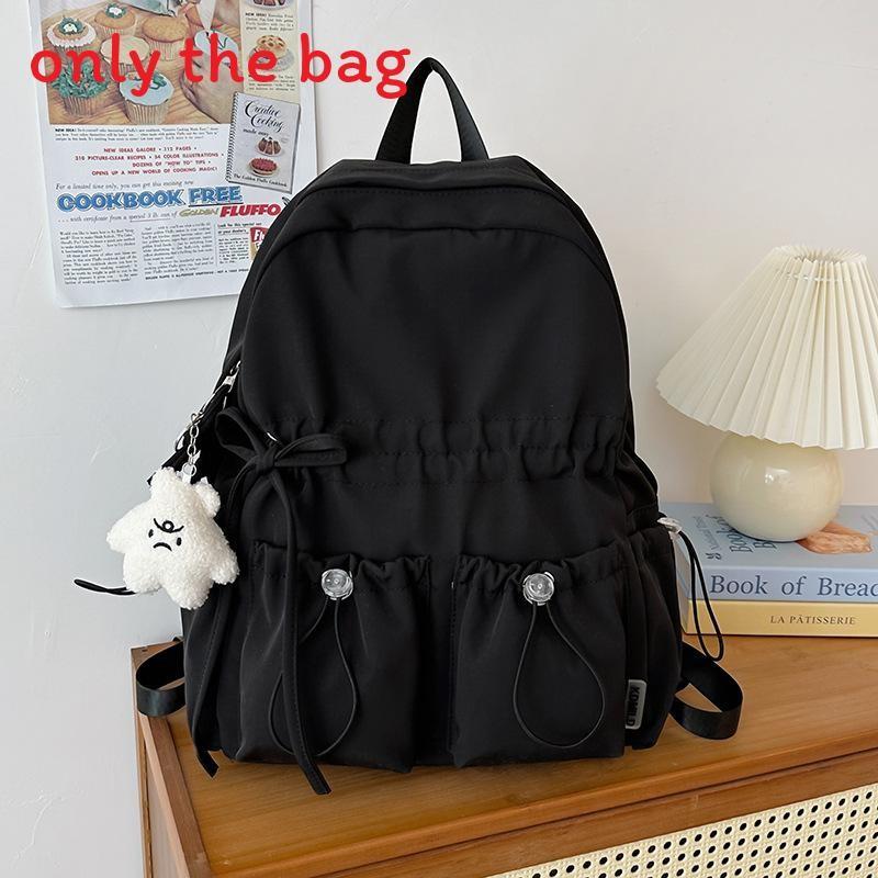 Simple School Backpack With Solid Color And Bow Design Design For Daily Teens