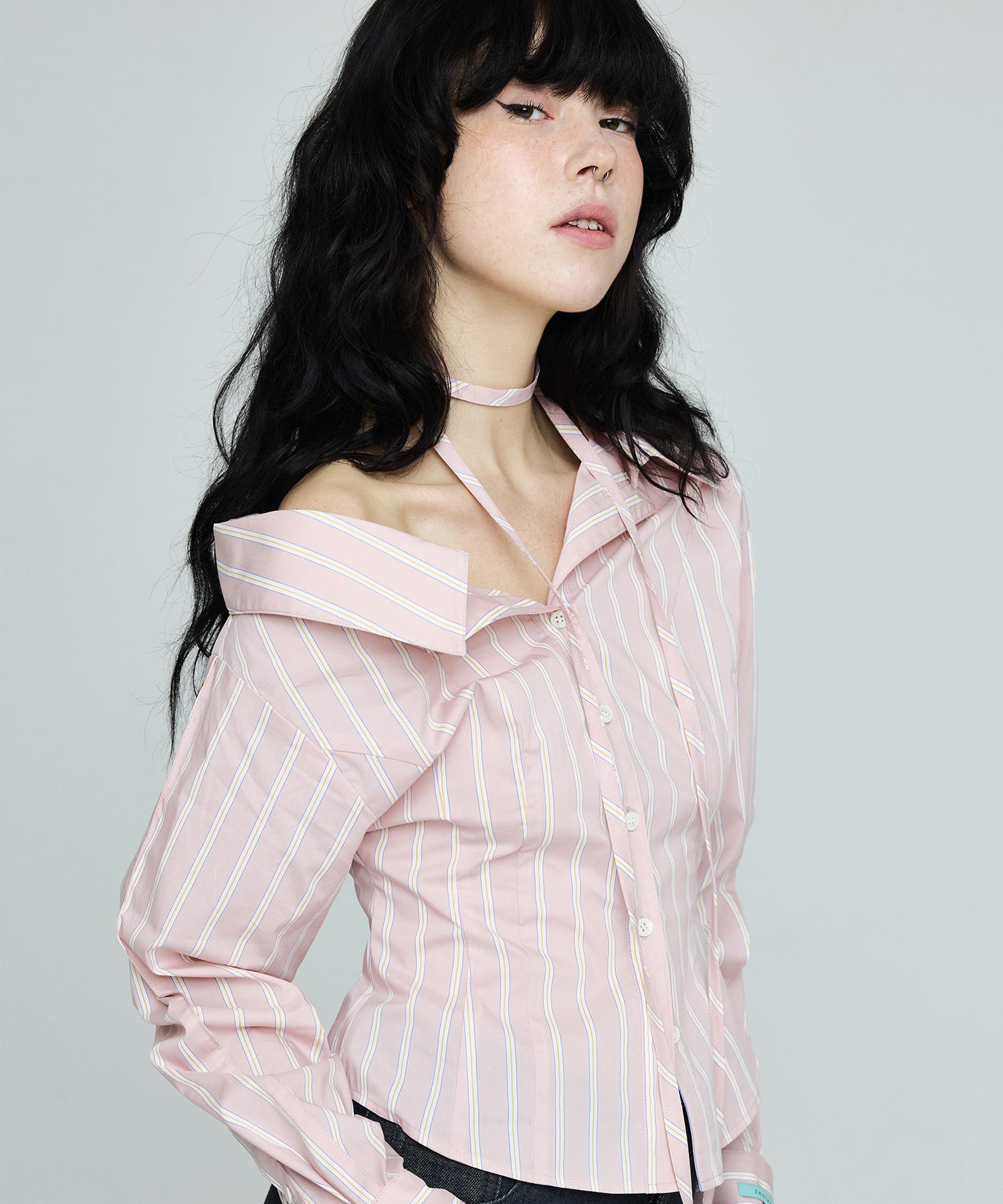 Instant Punk Off-Shoulder Shirt - Pink Pink/M