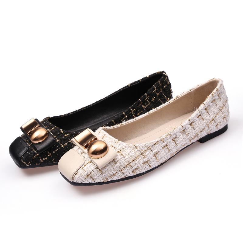 Women's Lightweight Square Toe Flats Comfort Slip On Flat Ballet Shoes for Women Business Casual Loafer Dressy Shoes for Evening Party Wedding