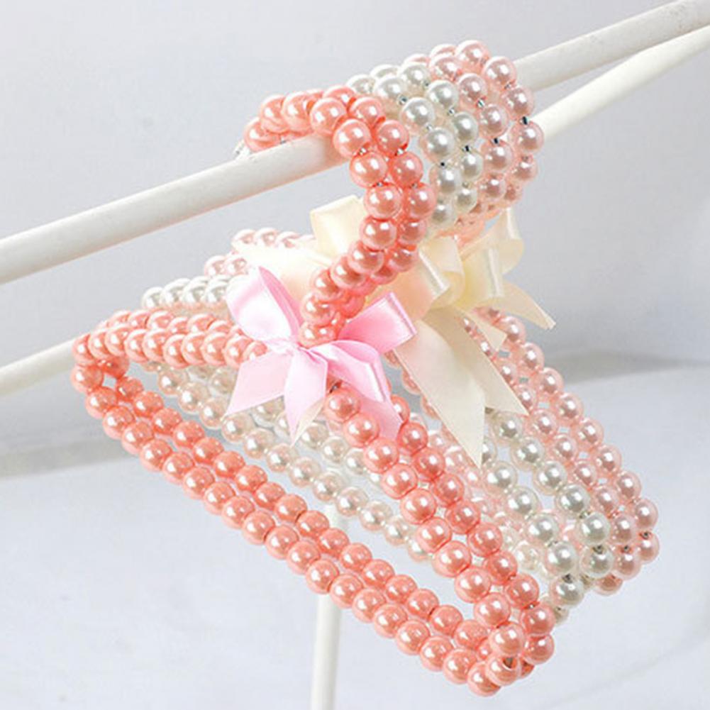 Modern Faux Pearl Hanger with Bow Non-slip Cute Bow-knot Small Clothes Rack