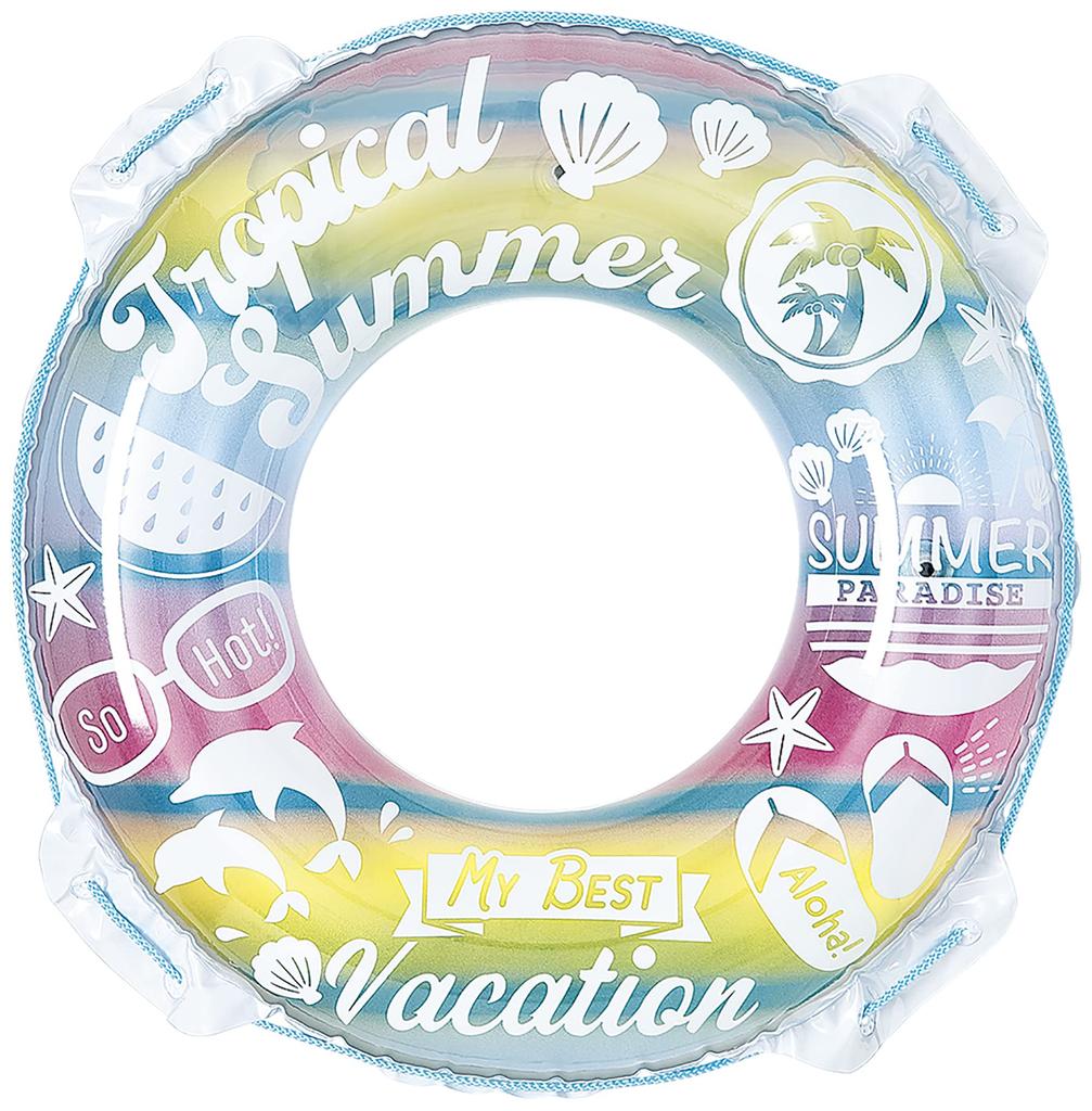Igarashi Pastell Regenbogen Schwimmring, 80cm, mit Seil, RLB-880V