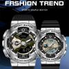 SANDA New Couple 9004/3137 Fantasy Colorful Men's and Women's Watch Fashion Trend Dual Display Outdoor Night Light Watch