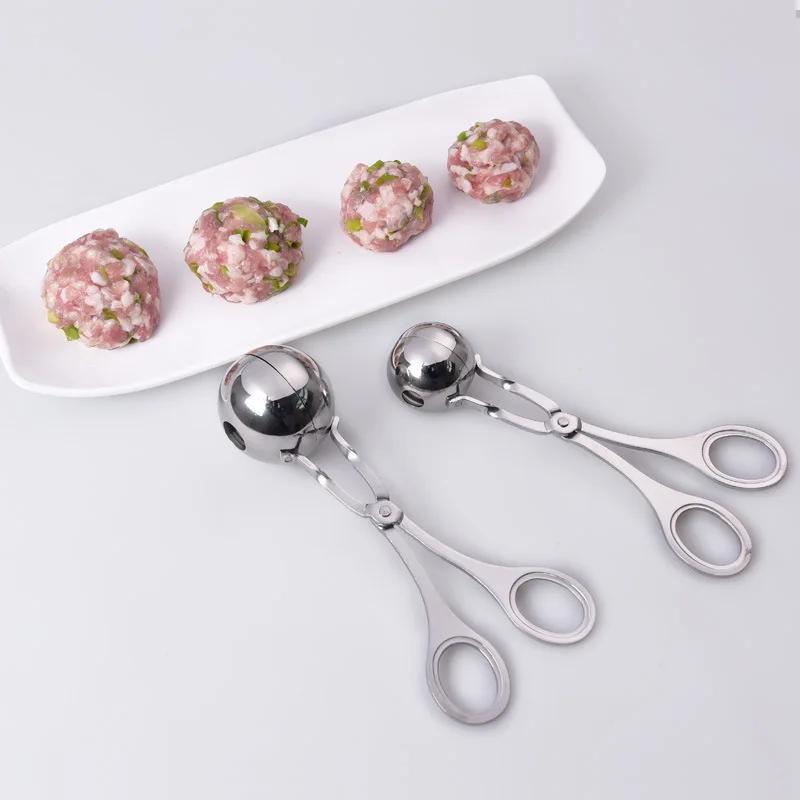 Stainless Steel Rice-meat Dumplings Making Tool Round Rice and Vegetable Roll Shaped Spoon Kitchen Gadget.