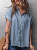 Cross2026 Women's Short Sleeve Denim Jacket - Europe Spring/Summer Collection