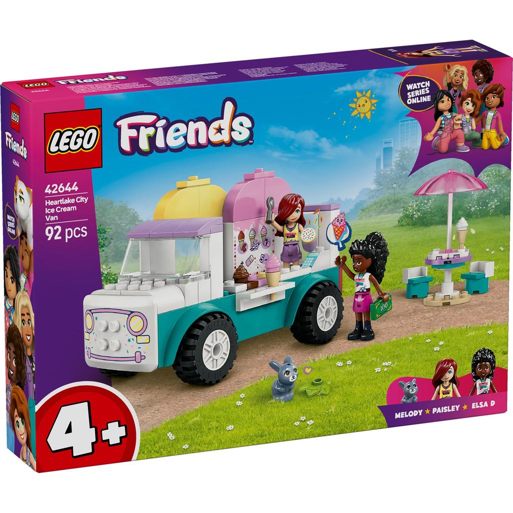 LEGO Friends Heartlake City Ice Cream Truck Toy, Birthday Gift, Educational Building Blocks, Pretend Play for Boys and Girls, Ages 4, 5, and 6, 42644