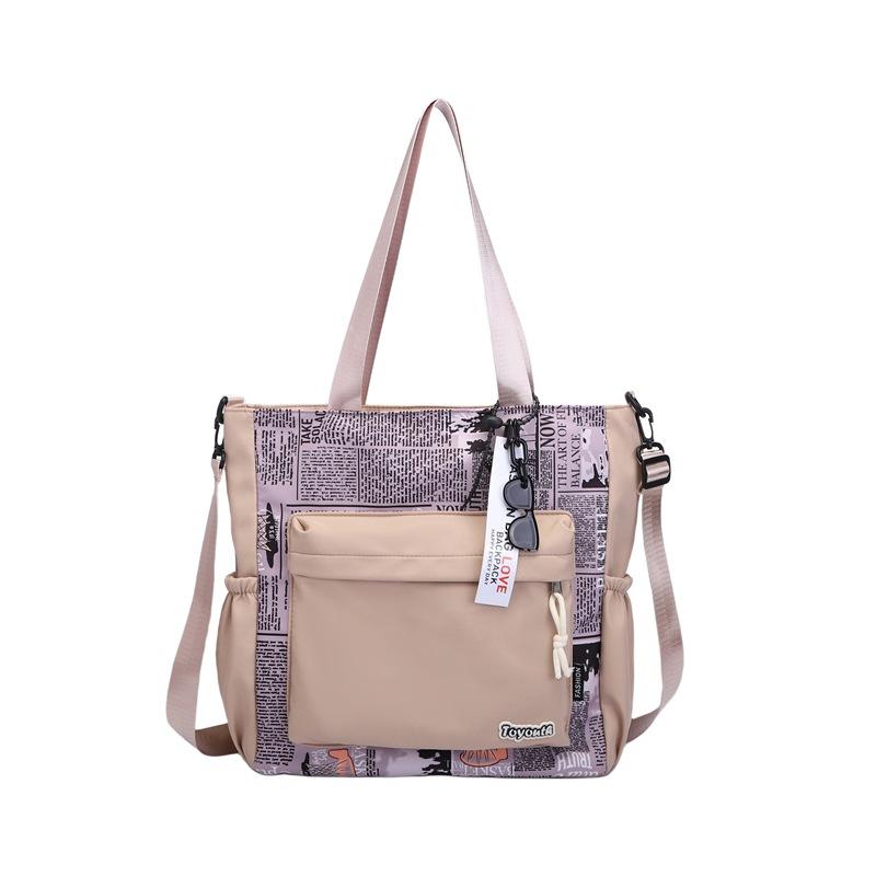 Bags Women'S Canvas Bags Large Capacity Student Shoulder Bags Stylish And Simple Class Tutoring Bags