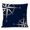 Home Decorative Navigation Blue Compass Anchor Pillow Cover Nautical Shell Fish Linen Pillow Case Mediterranean Cushion Cover