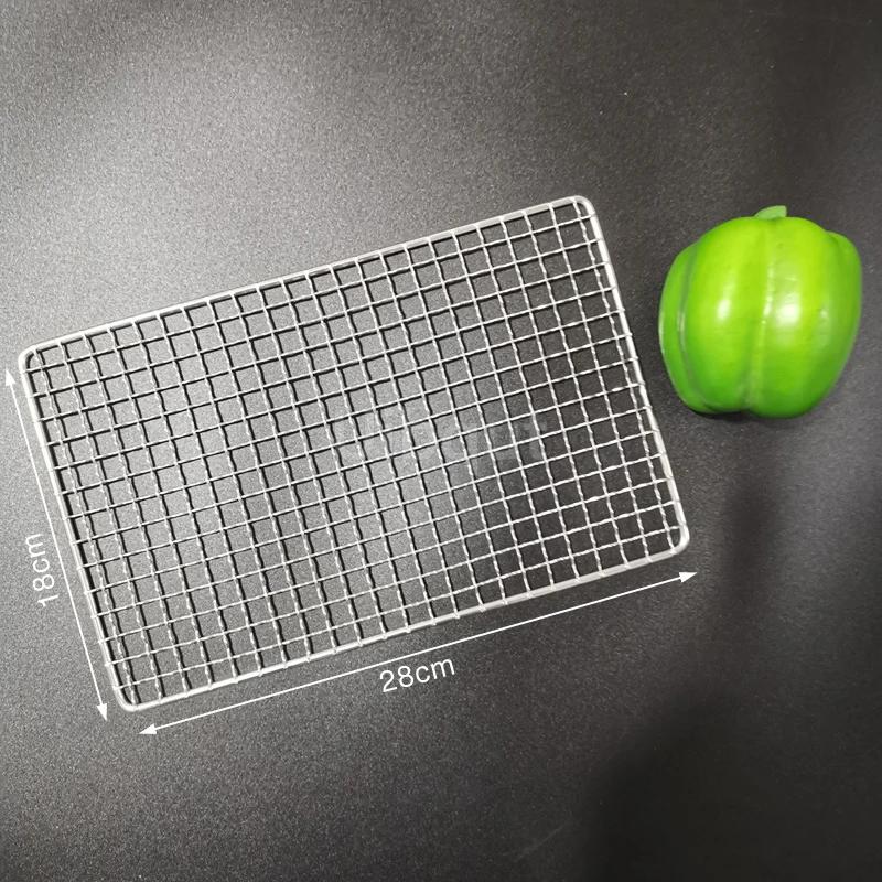 304 Edelstahl Rechteck Quadrat BBQ Netz Maschengrill Antihaft Backmatte Outdoor Grillteil Roste Heißluftfritteuse Gitter Kochen