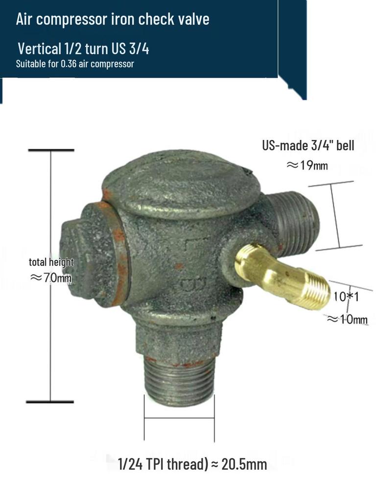 Silent Oil-Free Air Compressor Pump One-Way Check Valve
