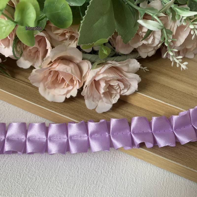 2.5cm Colorful Polyester Pleated Lace I-beam Badge Holder & DIY Card Holder Accessory