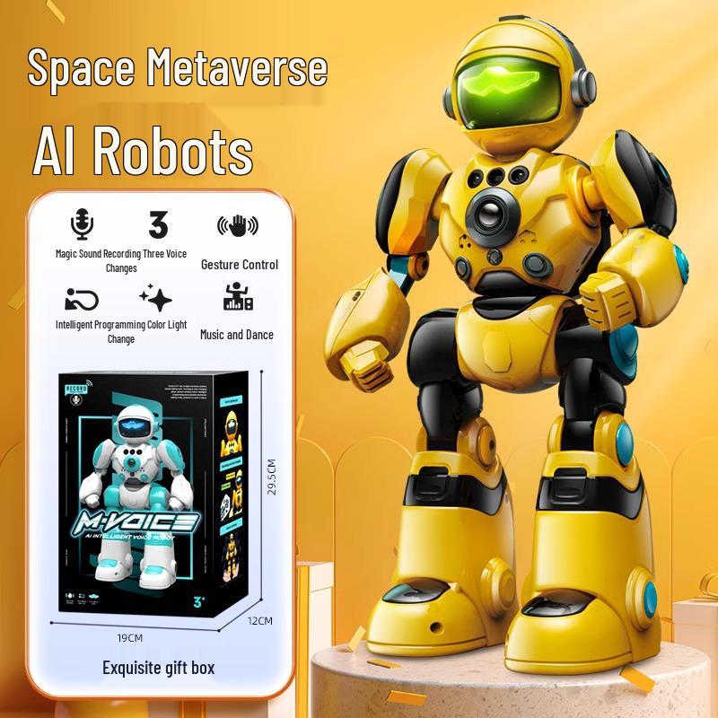 

AI Voice Robot with Gesture Control, Voice Changer, Music, Dance, and Early Education Features.