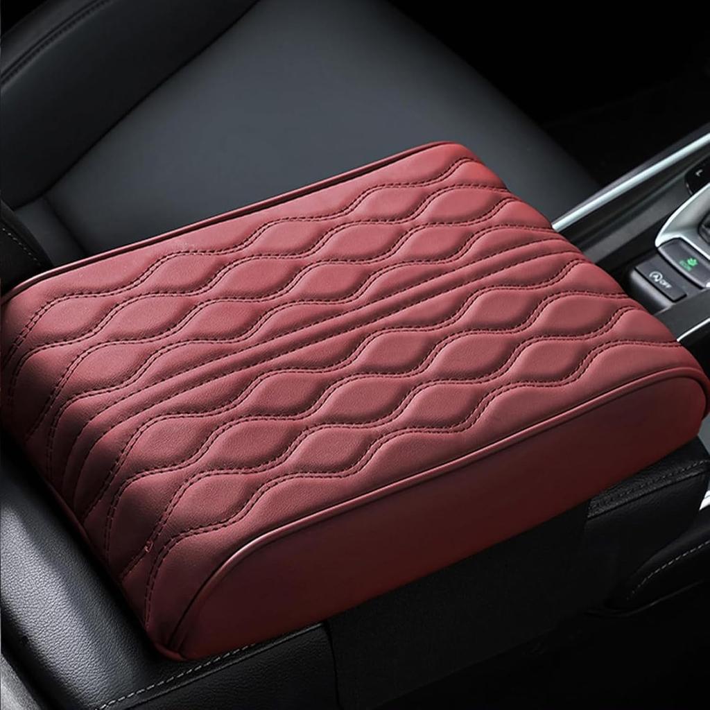 Upgraded Universal Style Memory Cotton Car Armrest Box Pad, Leather Car Armrest Cushion Center Console Cover Pad, Universal Vehicle Seat Box Cushion