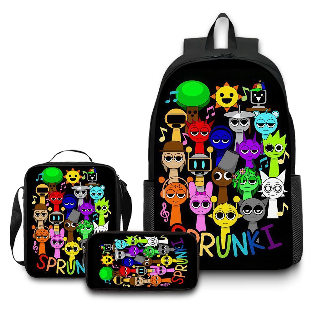 Rhythm Box Game School Bag Sprunki Load Reduction Cartoon Backpack Student Backpack Backpack D