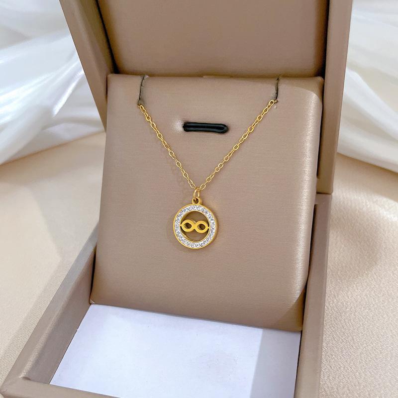 Geometric Planet Personality Minimalist Wind Furnace Real Gold Necklace Female Collarbone Chain