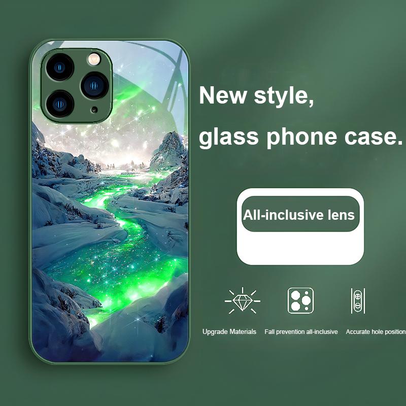 The Rhine River Phantom Blue River for Iphone 15 14 13 12 11 Pro Max X XS XR 7 8 Plus 2020 2022 SE Tempered glass phone case