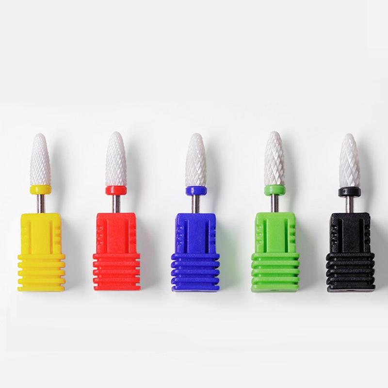 Ceramic Nail Drill Bit Art Smooth Flat Top Rotary Manicure Pedicure 3/32" Shank