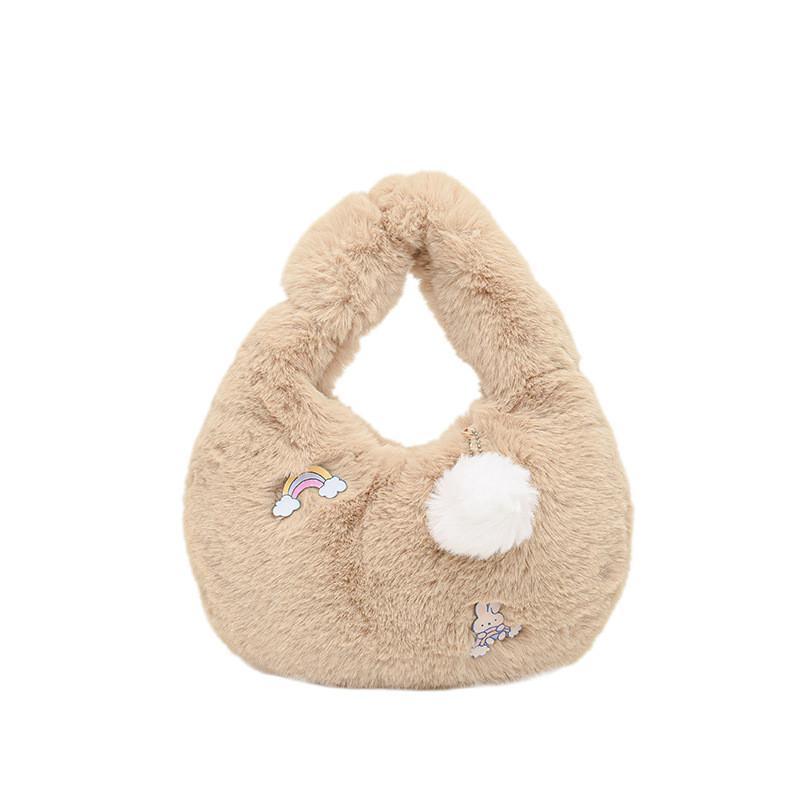 Soft Faux Fur Crossbody Bag With Cell Phone And Card Slots For Women