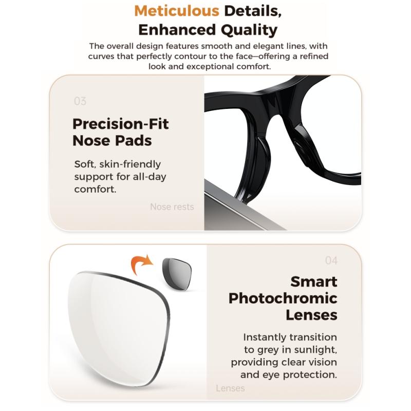 Occhiali Smart M02 Ultra: Fotocamera da 8 MP, Custodia con Ricarica Inversa, Riconoscimento Oggetti WiFi, Traduzione in Tempo Reale ChatGPT, Assistente Vocale AI