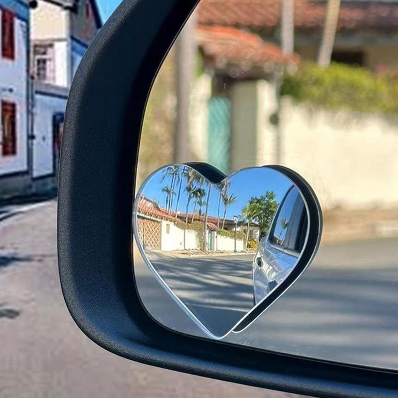 1 Set Cute Heart Shape Rearview Mirror Car Blind Spots Side View Mirror Auxiliary Auto Accessories For Suvs