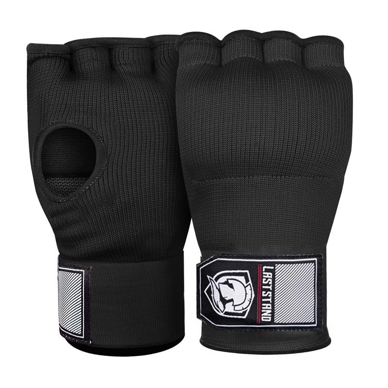 

Гелевая боксерская перчатка Mma Half Finger Sanda Muay Thai Training Hand Wrap Внутренняя перчатка с длинным ремешком на запястье Аксессуары для тренировок по боксу чёрный