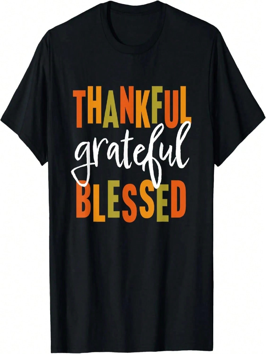 Thankful Grateful Shirt Women Men Kids Thanksgiving T-Shirt S